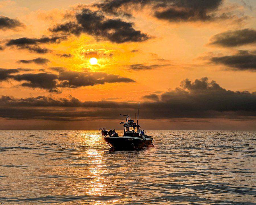 Sortie en mer au couchant